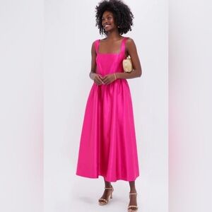 Tuckernuck Fuchsia Square-Neck Maxi Dress with Wide Straps